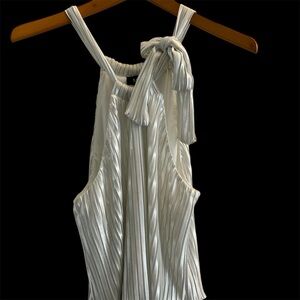 MSK Silver Pleated Women's Blouse